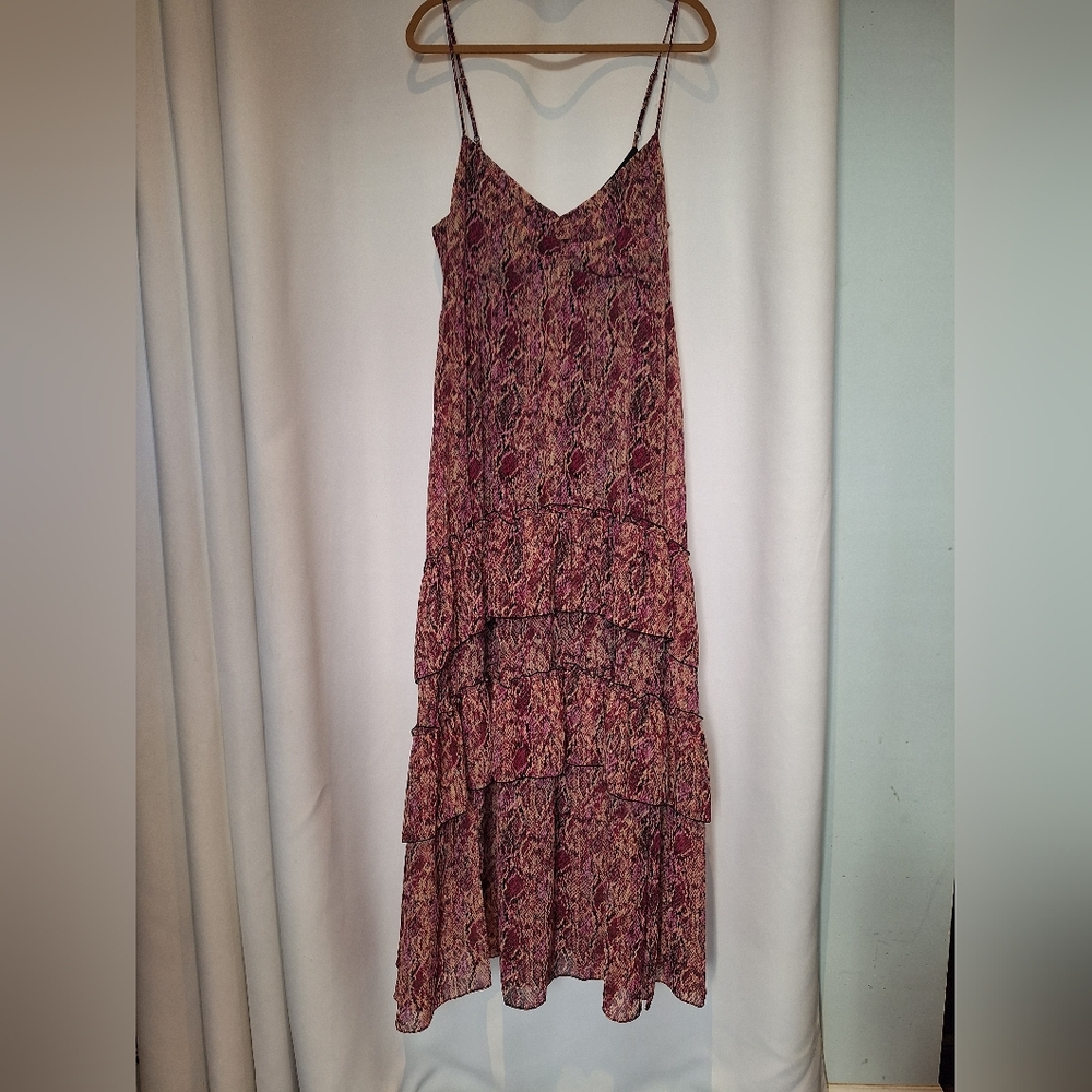 Bar III Python Haze Spaghetti Strap Maxi Dress Size L